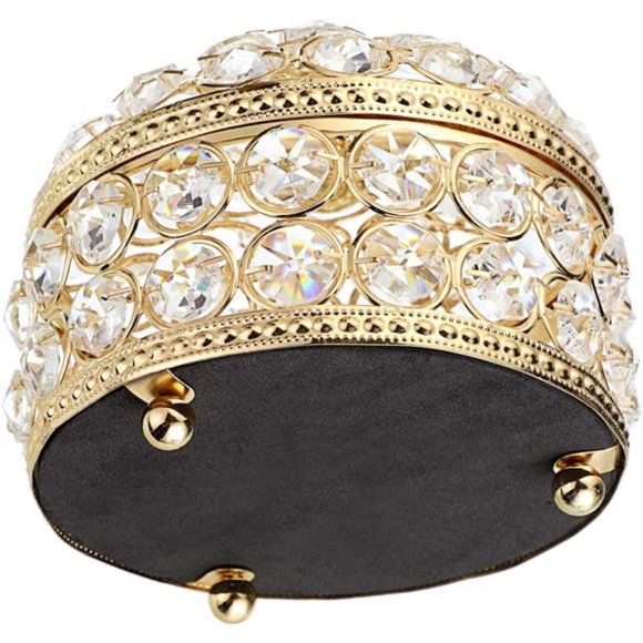 Crystal Mirrored Jewelry Box - Jewelry Trinket Organizer Treasure Box Home Decor - Picture 5 of 7